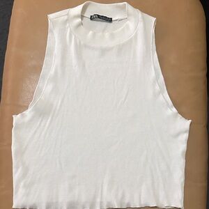 Zara Cream Sleeveless Muscle Tee
